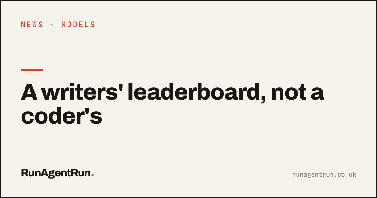 A writers' leaderboard, not a coder's