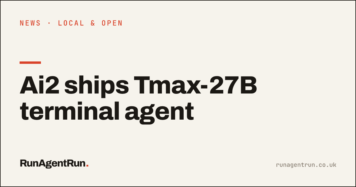 Ai2 ships Tmax-27B terminal agent