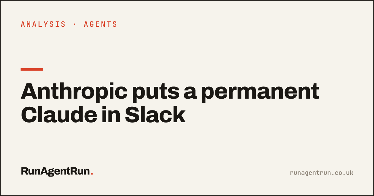 Anthropic puts a permanent Claude in Slack