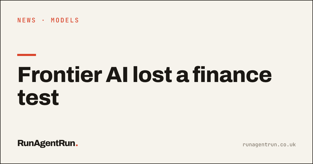 Frontier AI lost a finance test