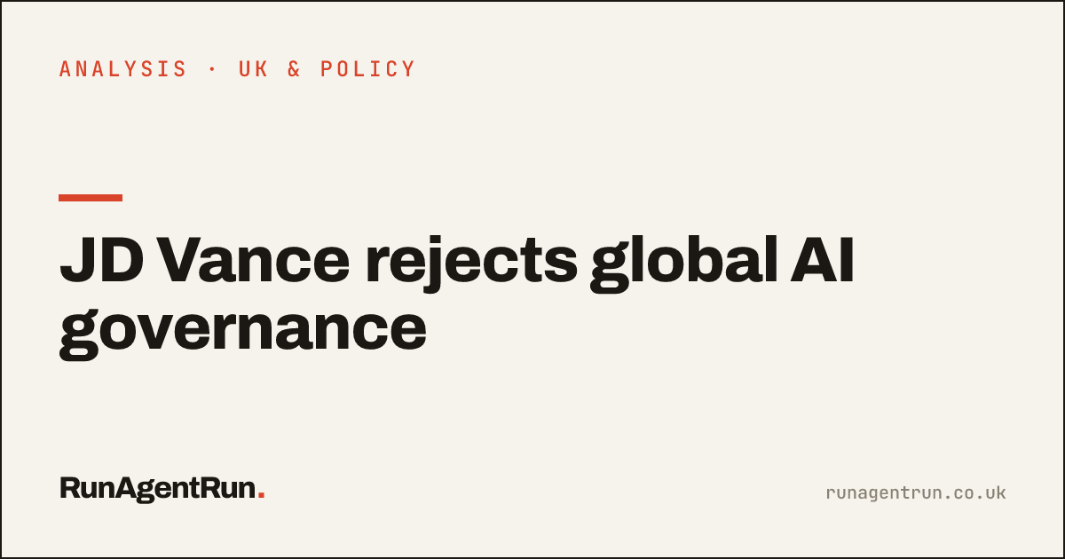 JD Vance rejects global AI governance