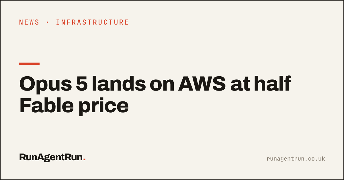 Opus 5 lands on AWS at half Fable price