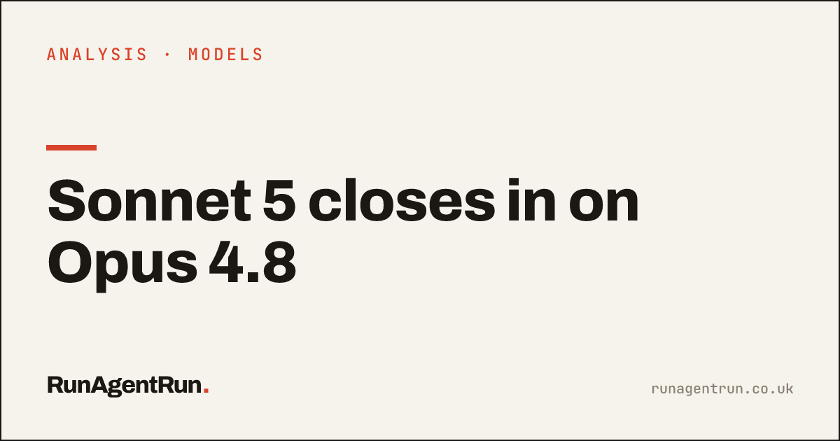 Sonnet 5 closes in on Opus 4.8