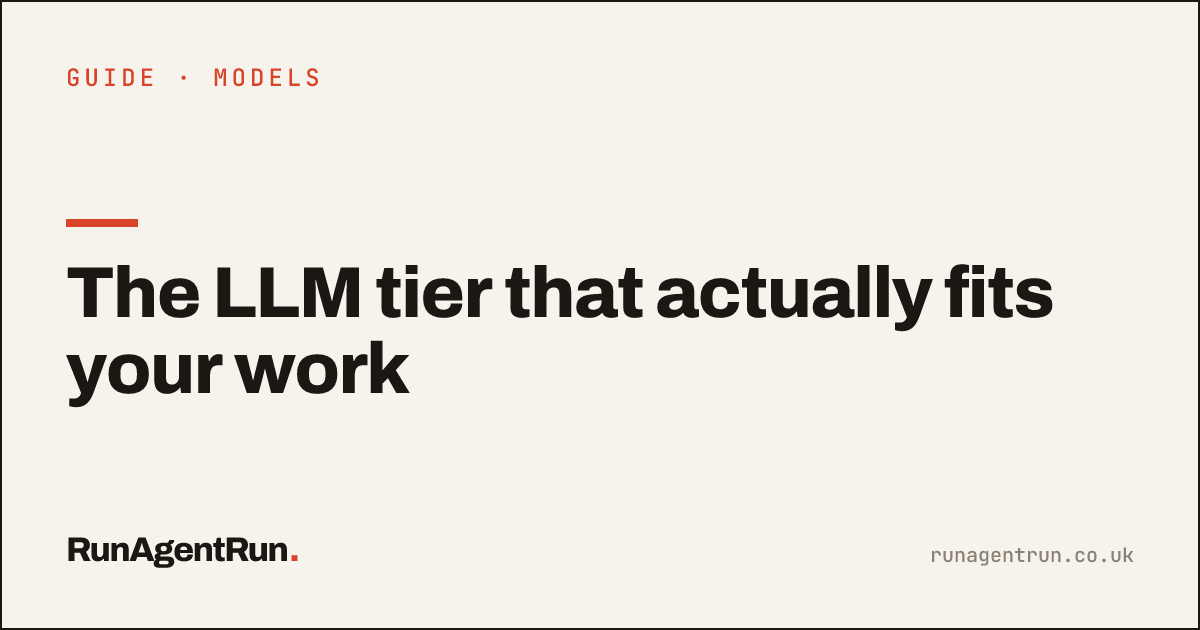The LLM tier that actually fits your work